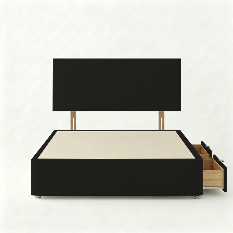 Victoria Plush Velvet Divan Bed, Headboard