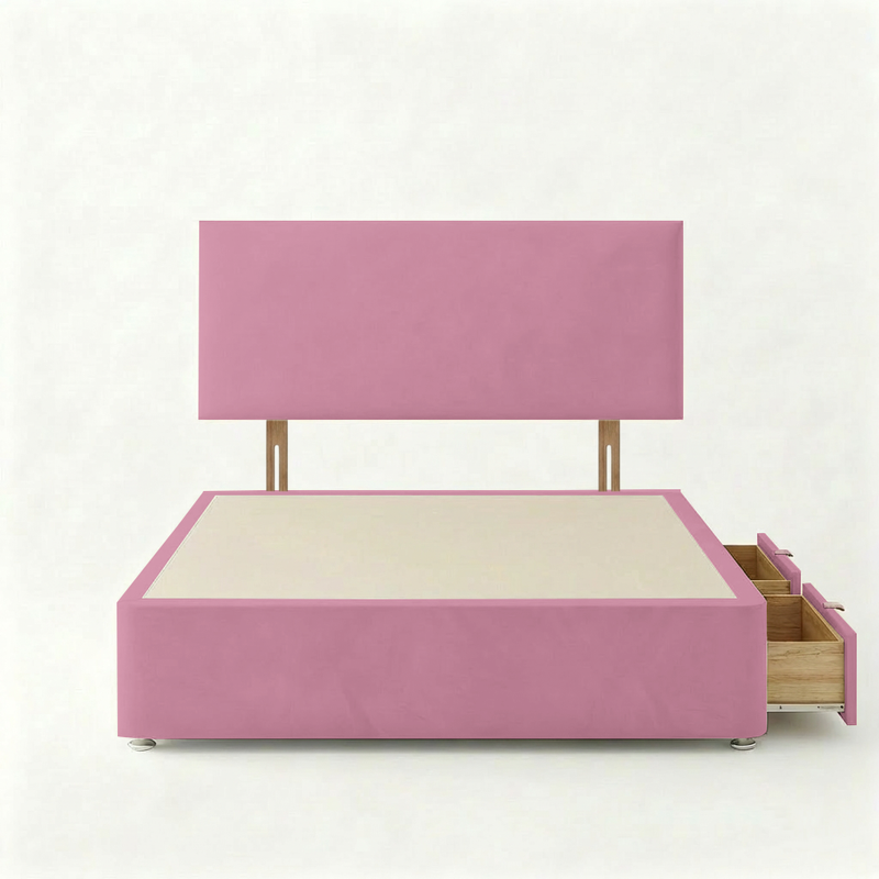 Victoria Plush Velvet Divan Bed, Headboard