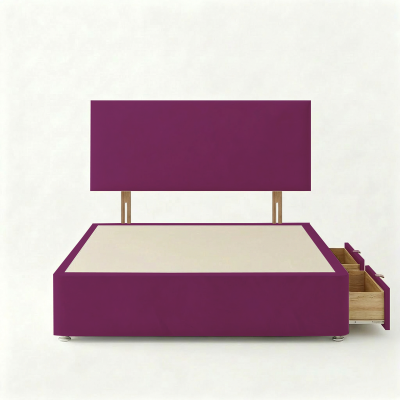 Victoria Plush Velvet Divan Bed, Headboard