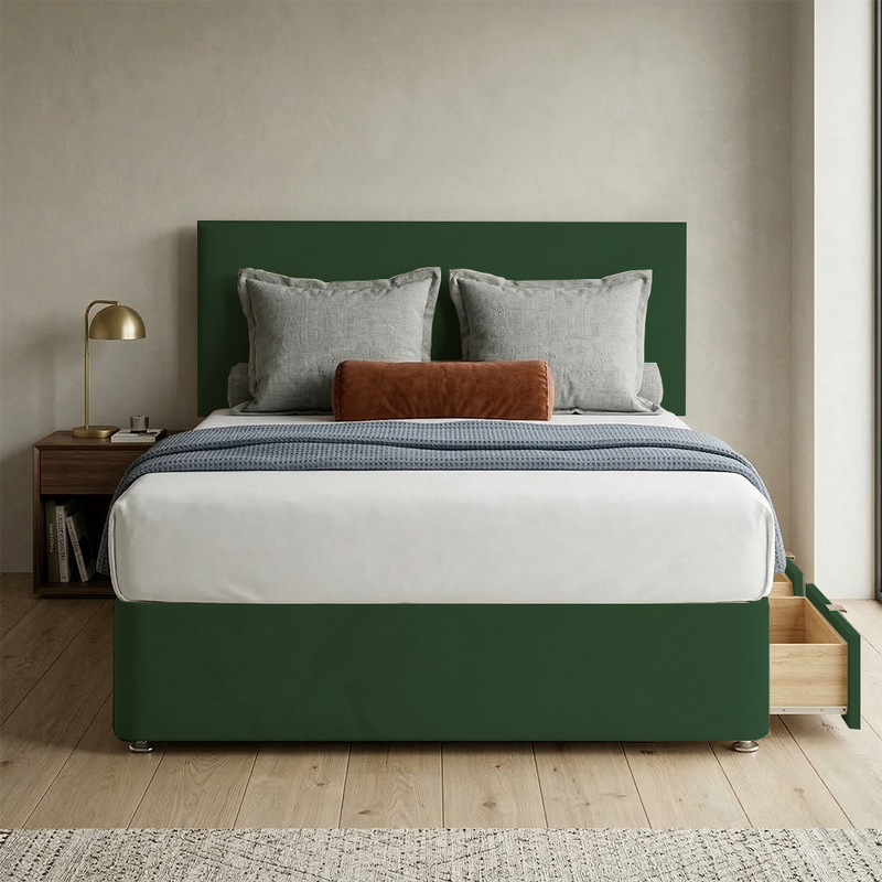 Victoria Plush Velvet Divan Bed, Headboard