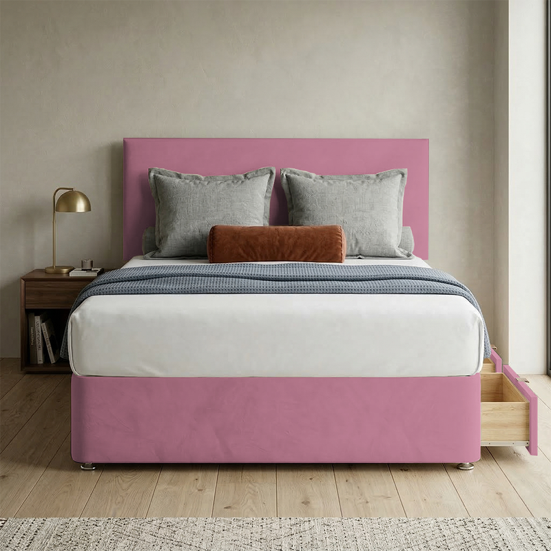 Victoria Plush Velvet Divan Bed, Headboard
