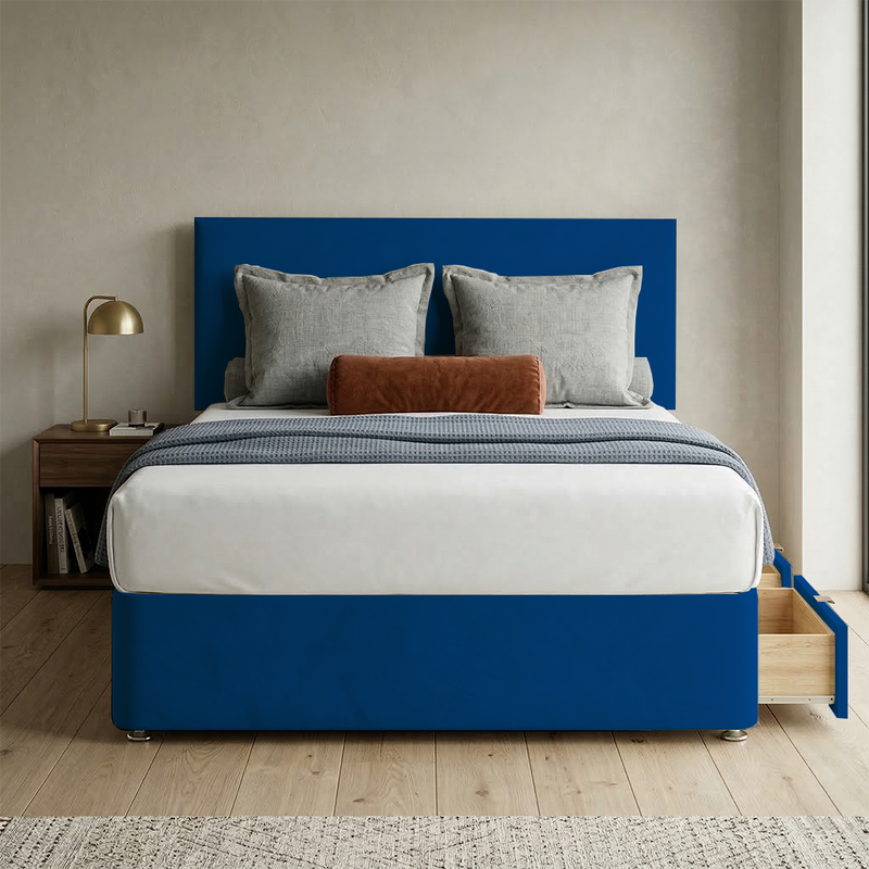 Victoria Plush Velvet Divan Bed, Headboard