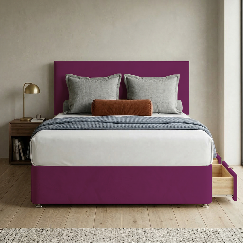 Victoria Plush Velvet Divan Bed, Headboard
