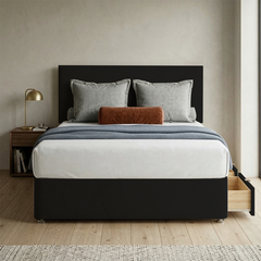 Victoria Plush Velvet Divan Bed, Headboard