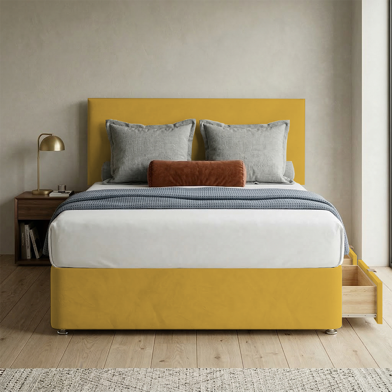 Victoria Plush Velvet Divan Bed, Headboard