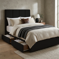 Stafford Plush Velvet Divan Bed, 50" Headboard