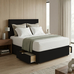Victoria Plush Velvet Divan Bed, 50" Headboard