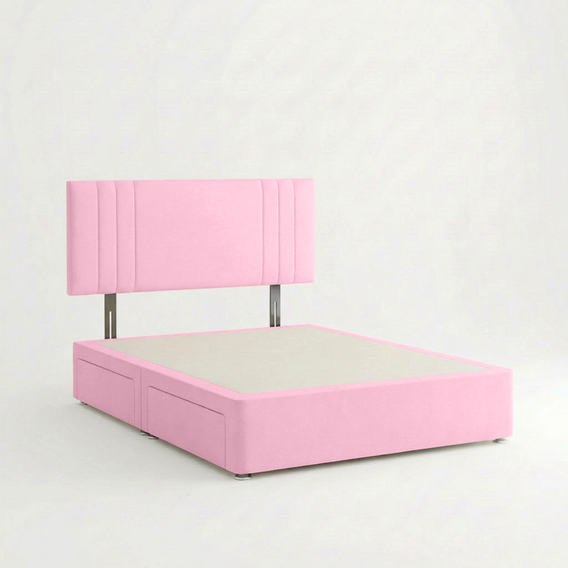 Rio Plush Velvet Divan Bed, Headboard
