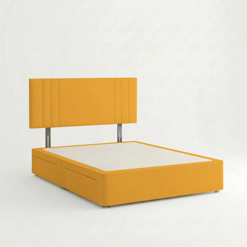 Rio Plush Velvet Divan Bed, Headboard