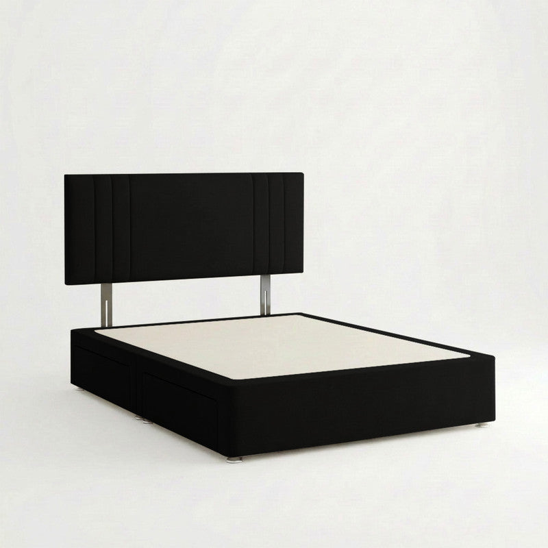 Rio Plush Velvet Divan Bed, Headboard