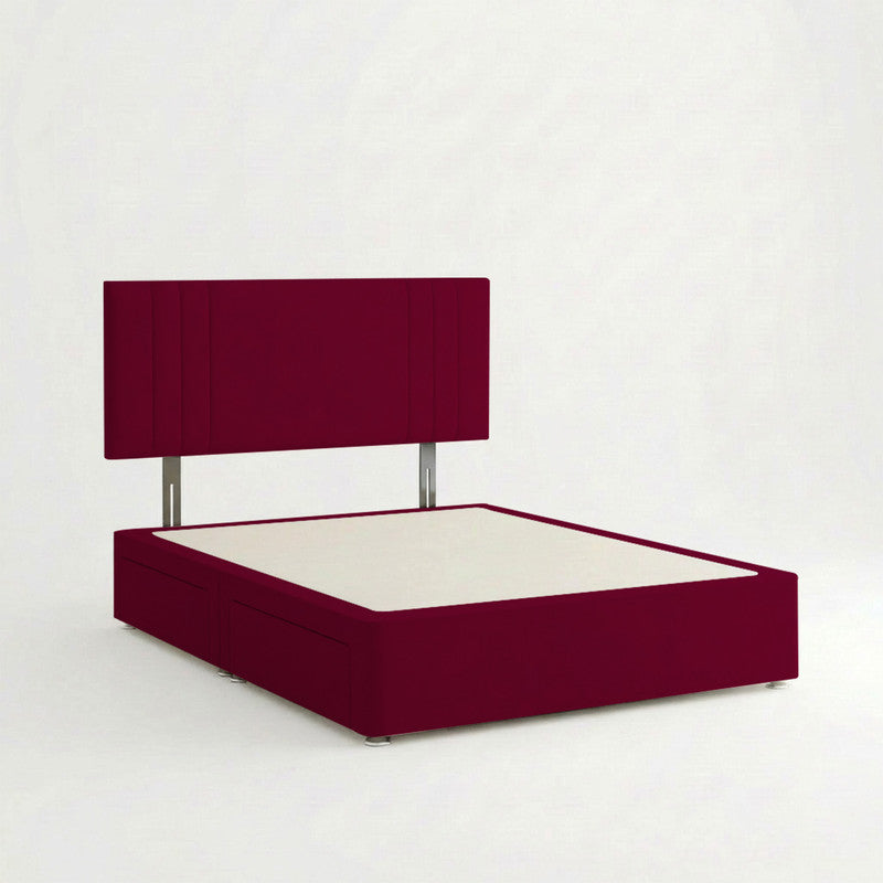 Rio Plush Velvet Divan Bed, Headboard