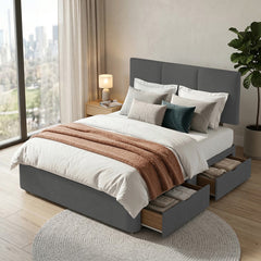 Alton Plush Velvet Divan Bed, Headboard