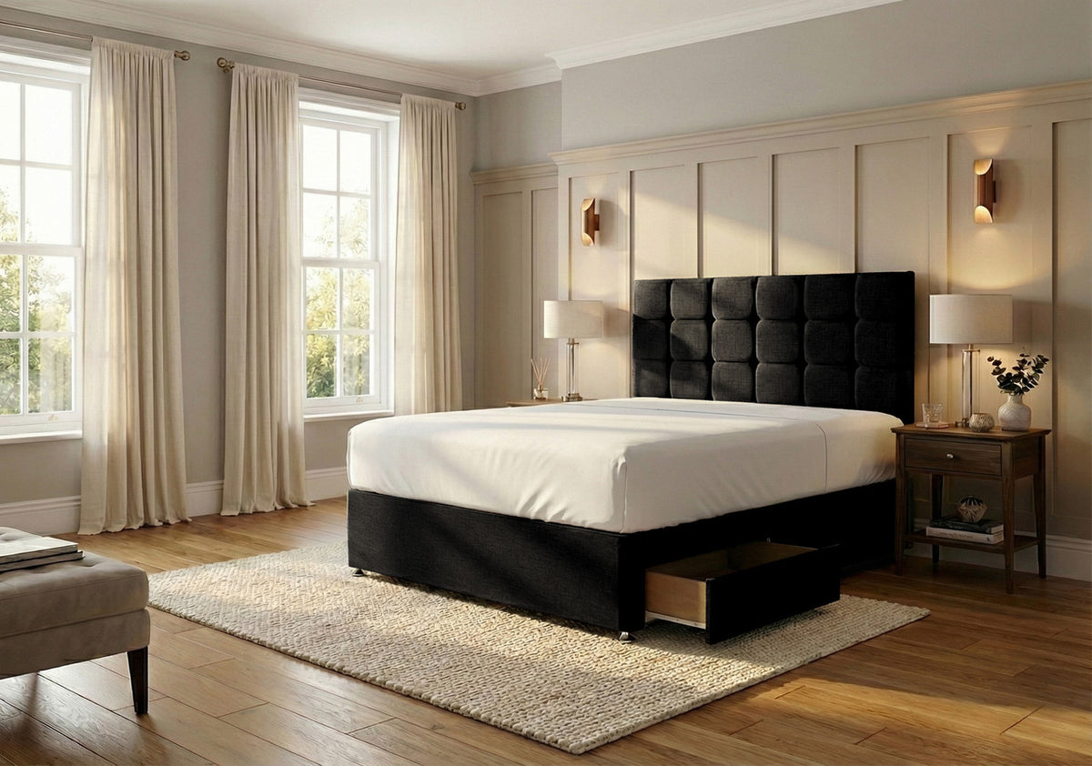 Ashford Plush Velvet Divan Bed, Headboard
