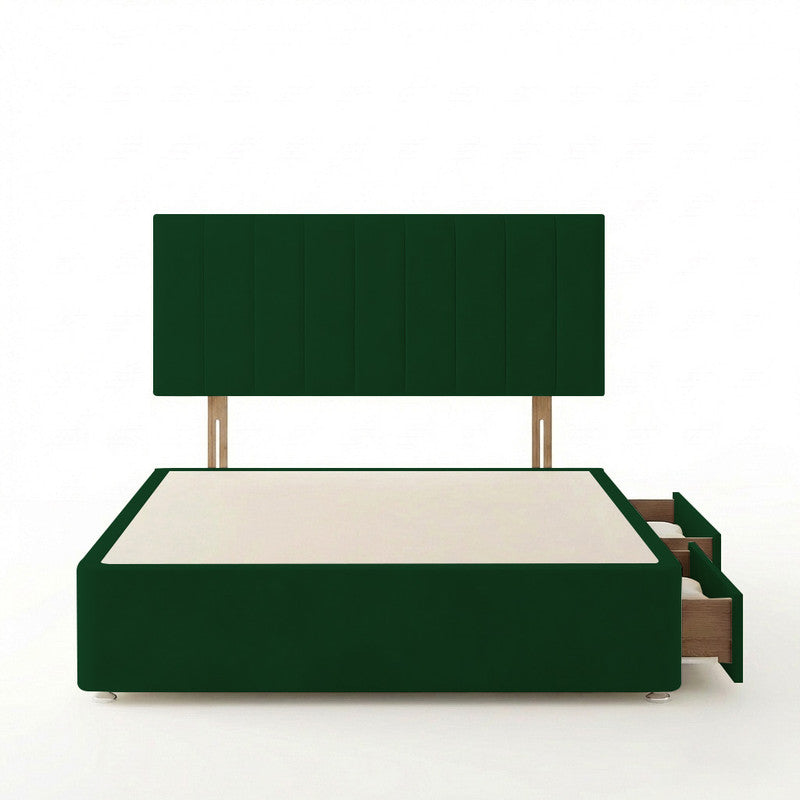 Portland Plush Velvet Divan Bed, Headboard