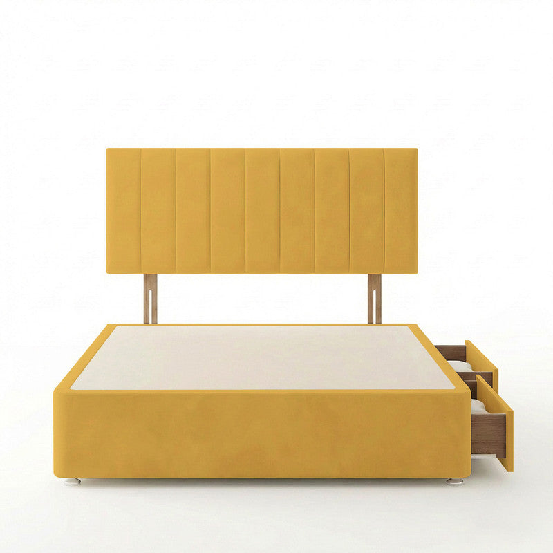 Portland Plush Velvet Divan Bed, Headboard