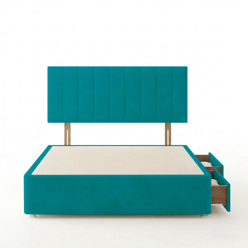 Portland Plush Velvet Divan Bed, Headboard