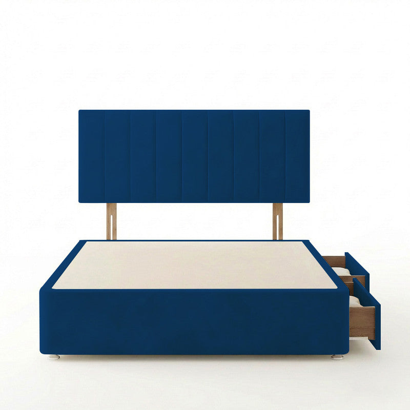 Portland Plush Velvet Divan Bed, Headboard