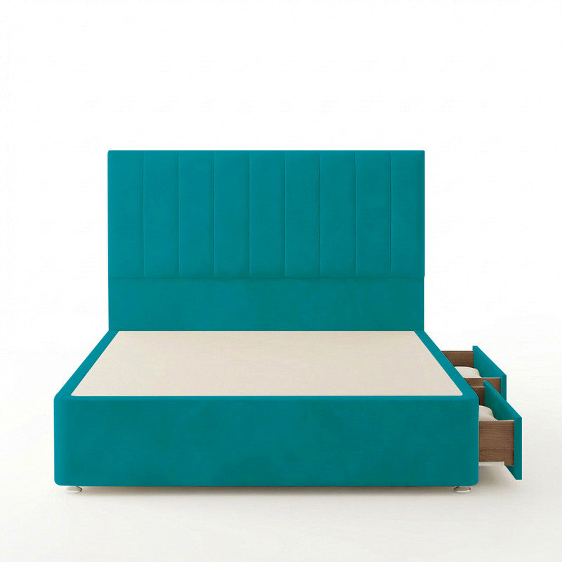 Portland Plush Velvet Divan Bed, 50" Headboard