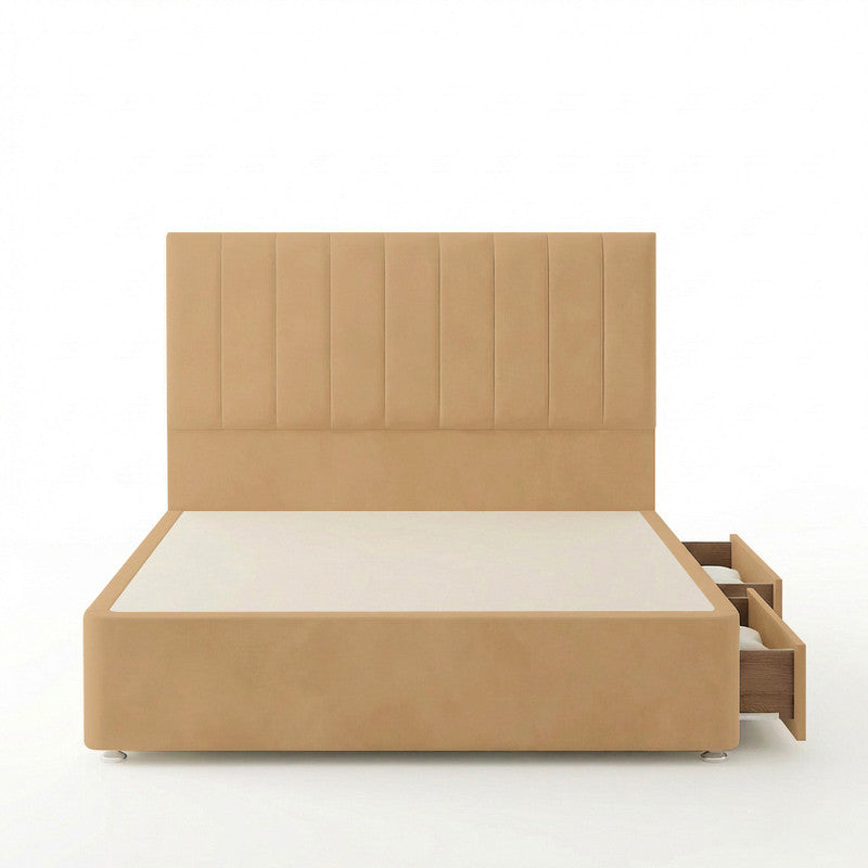 Portland Plush Velvet Divan Bed, 50" Headboard