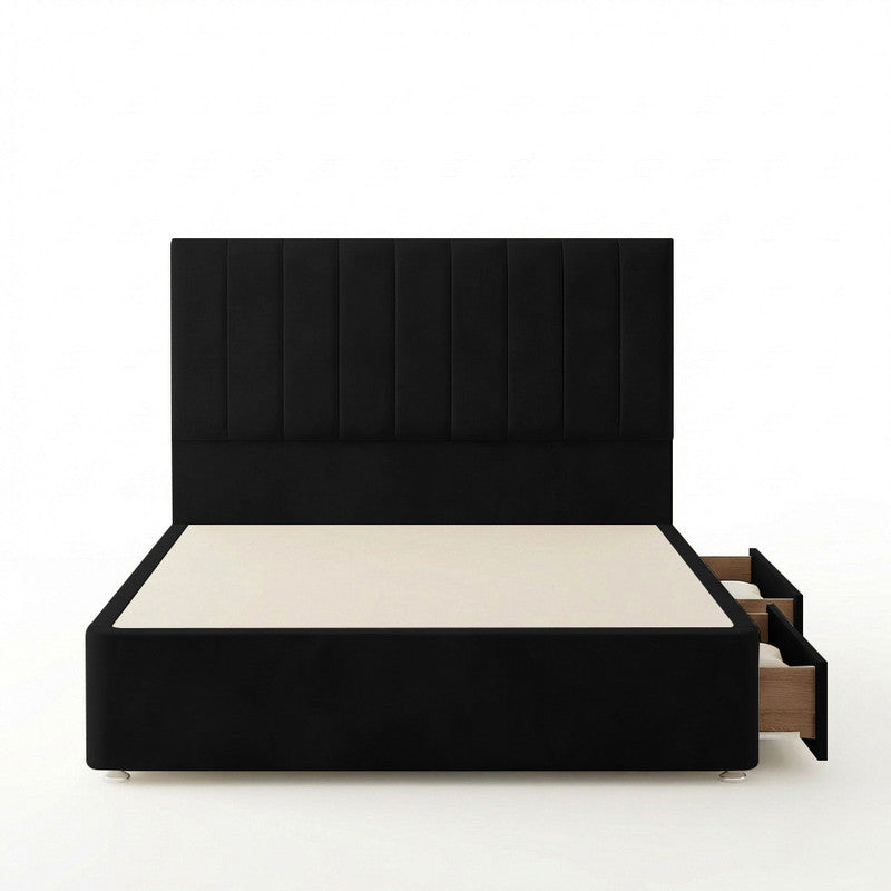 Portland Plush Velvet Divan Bed, 50" Headboard