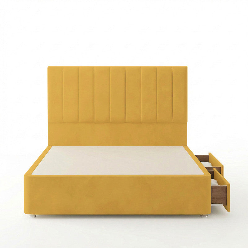 Portland Plush Velvet Divan Bed, 50" Headboard