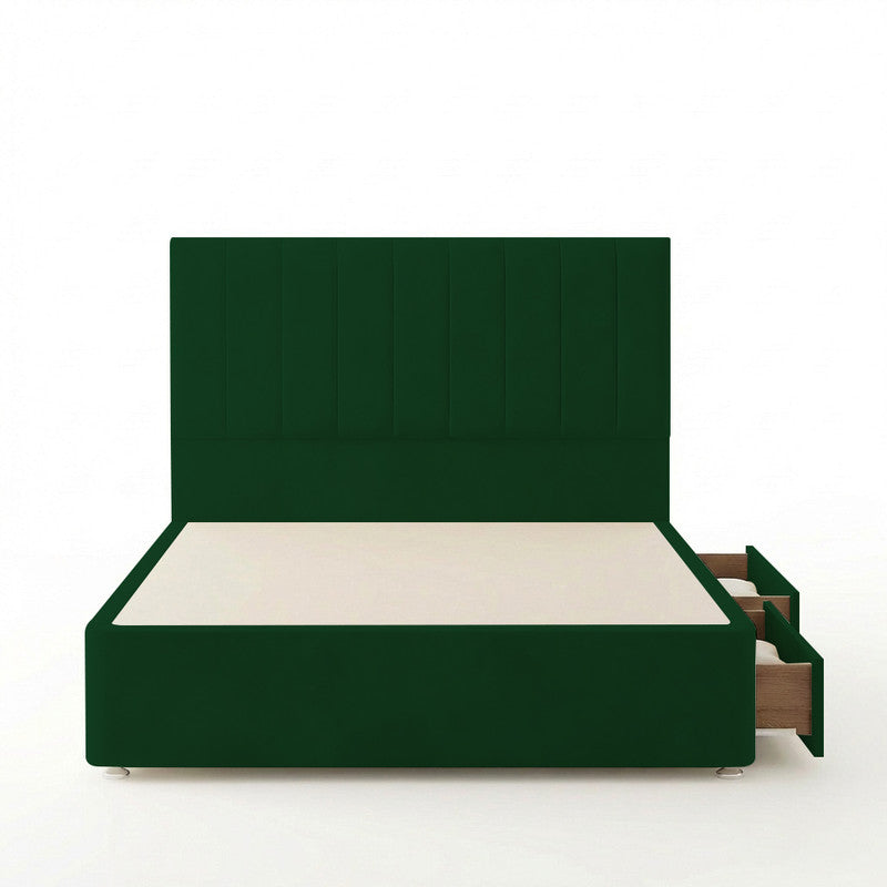 Portland Plush Velvet Divan Bed, 50" Headboard