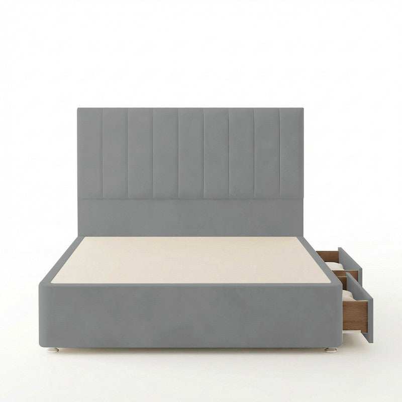 Portland Plush Velvet Divan Bed, 50" Headboard