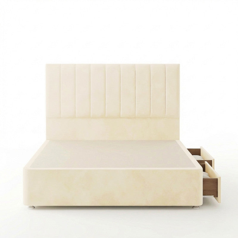 Portland Plush Velvet Divan Bed, 50" Headboard