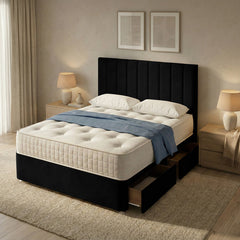 Portland Plush Velvet Divan Bed, 50" Headboard