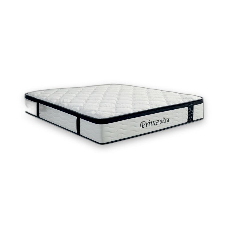 Prime Ultra 2000 mattress with white quilted cover and dark piping