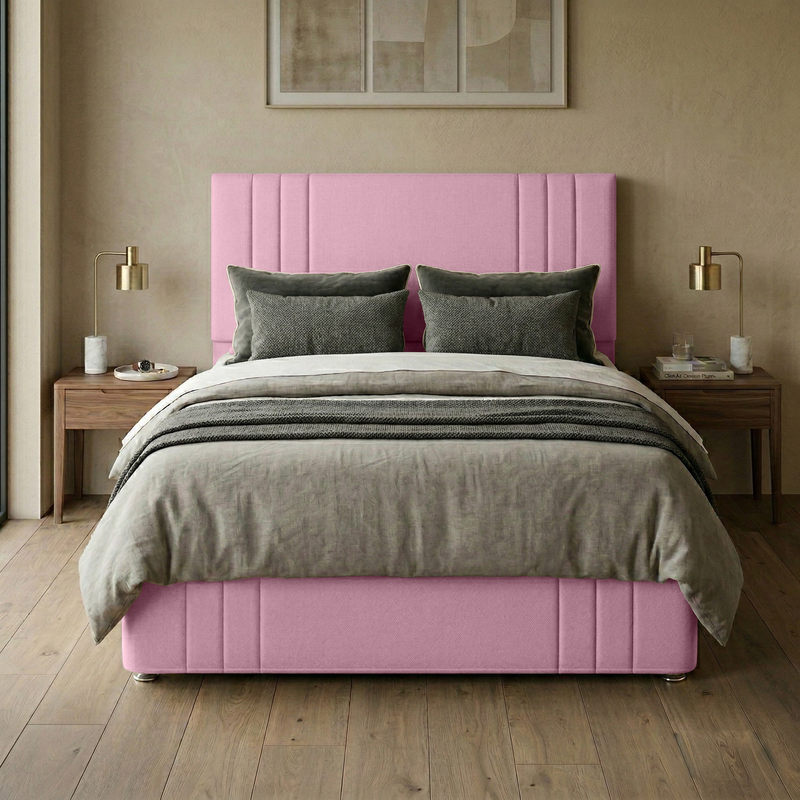 Rio Plush Velvet Divan Bed, 50" Headboard