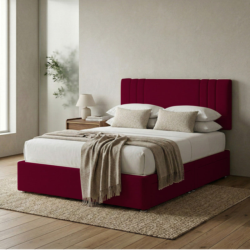Rio Plush Velvet Divan Bed, Headboard