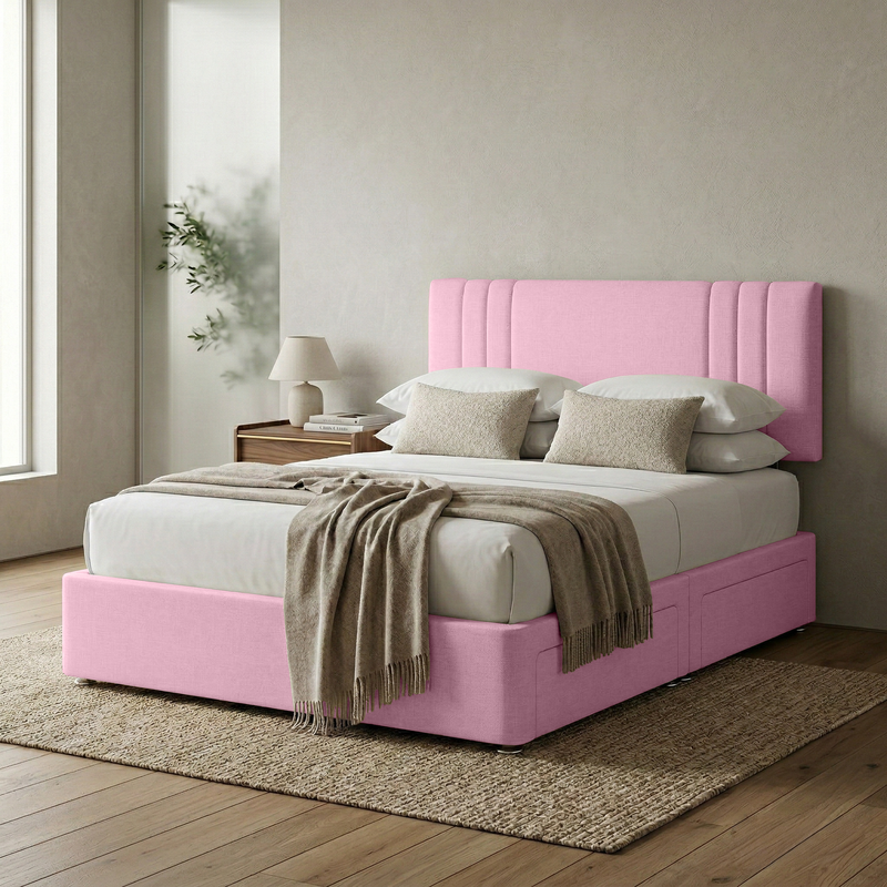Rio Plush Velvet Divan Bed, Headboard
