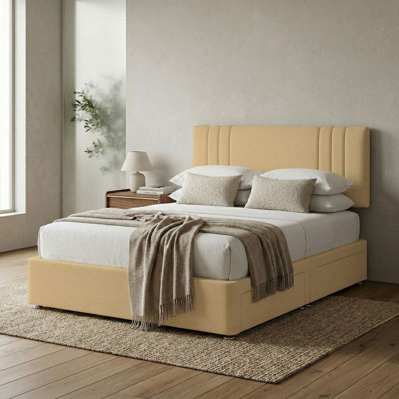 Rio Plush Velvet Divan Bed, Headboard
