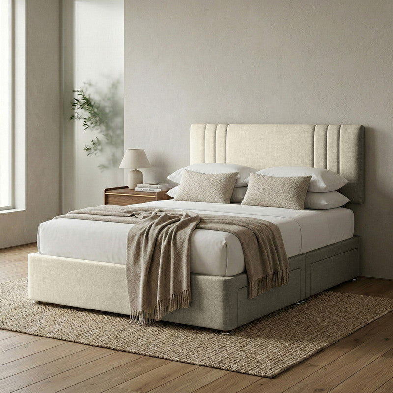 Rio Plush Velvet Divan Bed, Headboard