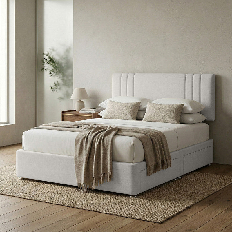 Rio Plush Velvet Divan Bed, Headboard