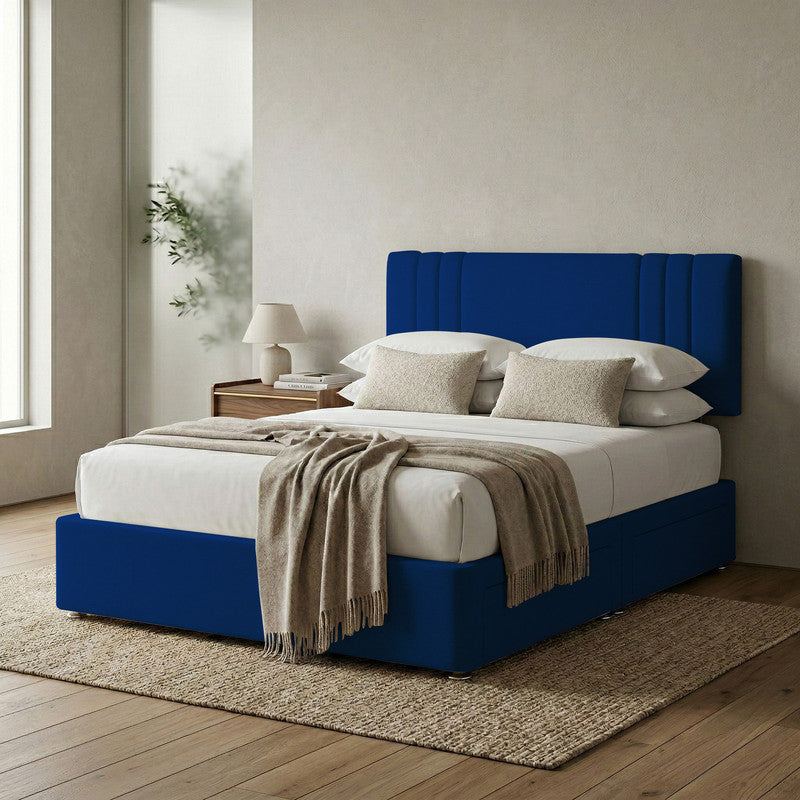 Rio Plush Velvet Divan Bed, Headboard