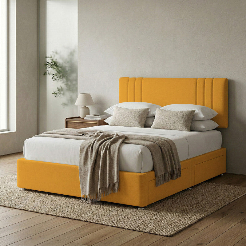 Rio Plush Velvet Divan Bed, Headboard