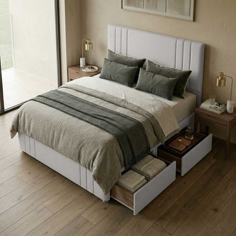 Rio Plush Velvet Divan Bed, 50" Headboard