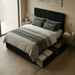 Rio Plush Velvet Divan Bed, 50" Headboard