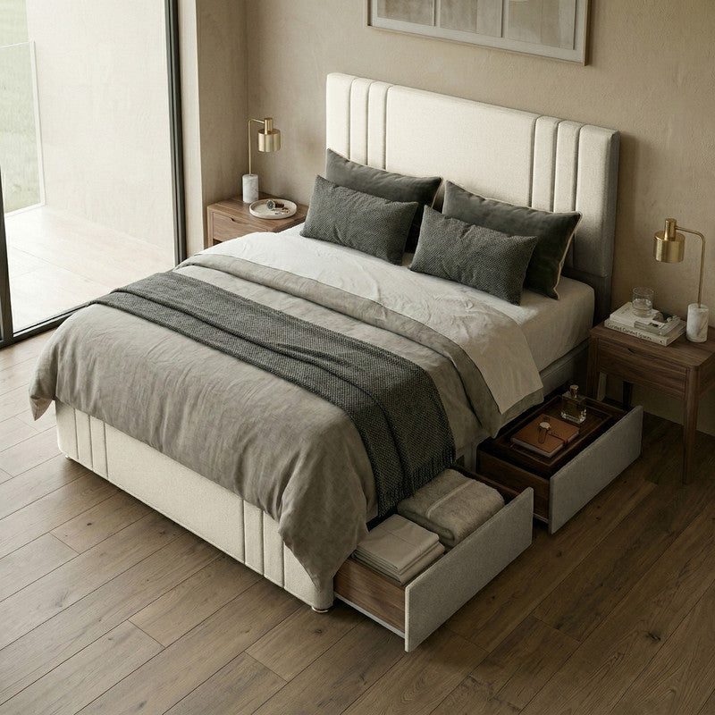 Rio Plush Velvet Divan Bed, 50" Headboard