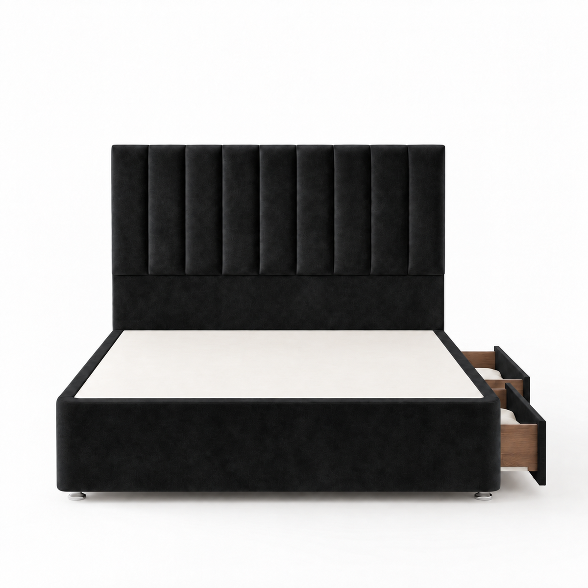 Portland Plush Velvet Divan Bed, 50" Headboard