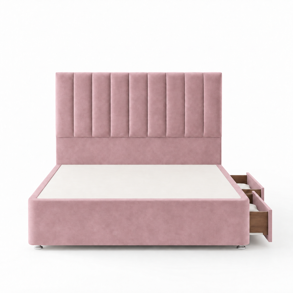 Portland Plush Velvet Divan Bed, 50" Headboard