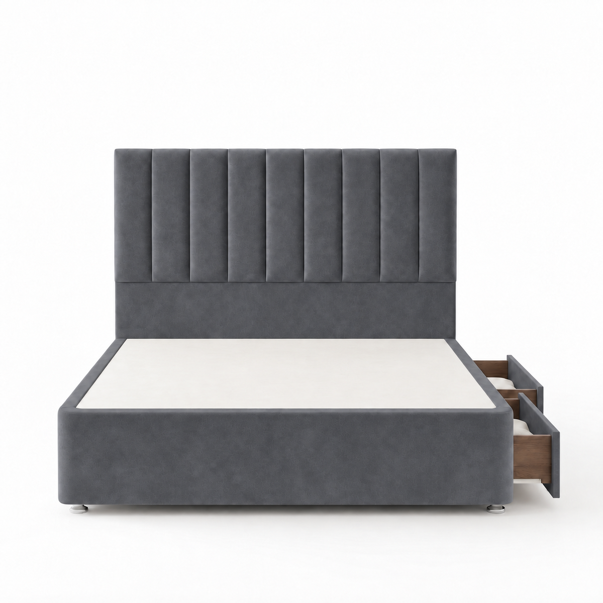 Portland Plush Velvet Divan Bed, 50" Headboard