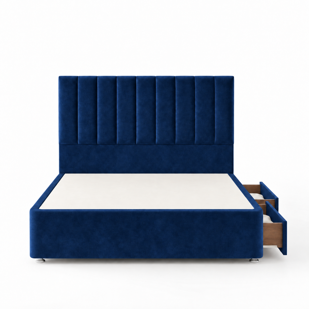 Portland Plush Velvet Divan Bed, 50" Headboard