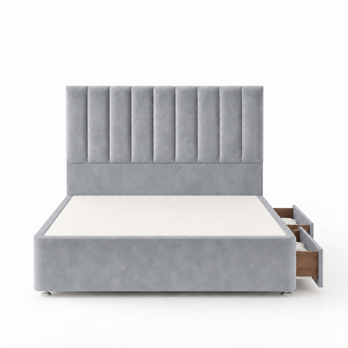 Portland Plush Velvet Divan Bed, 50" Headboard