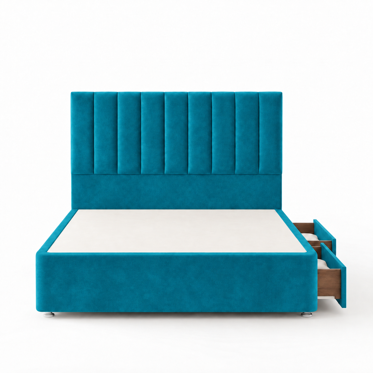 Portland Plush Velvet Divan Bed, 50" Headboard