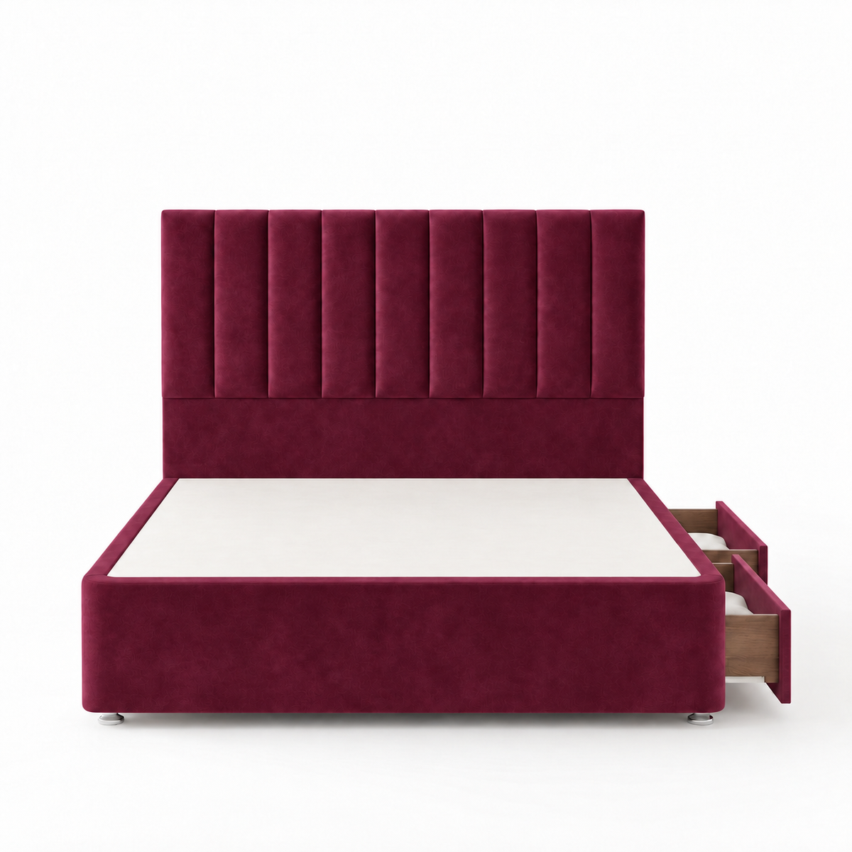 Portland Plush Velvet Divan Bed, 50" Headboard