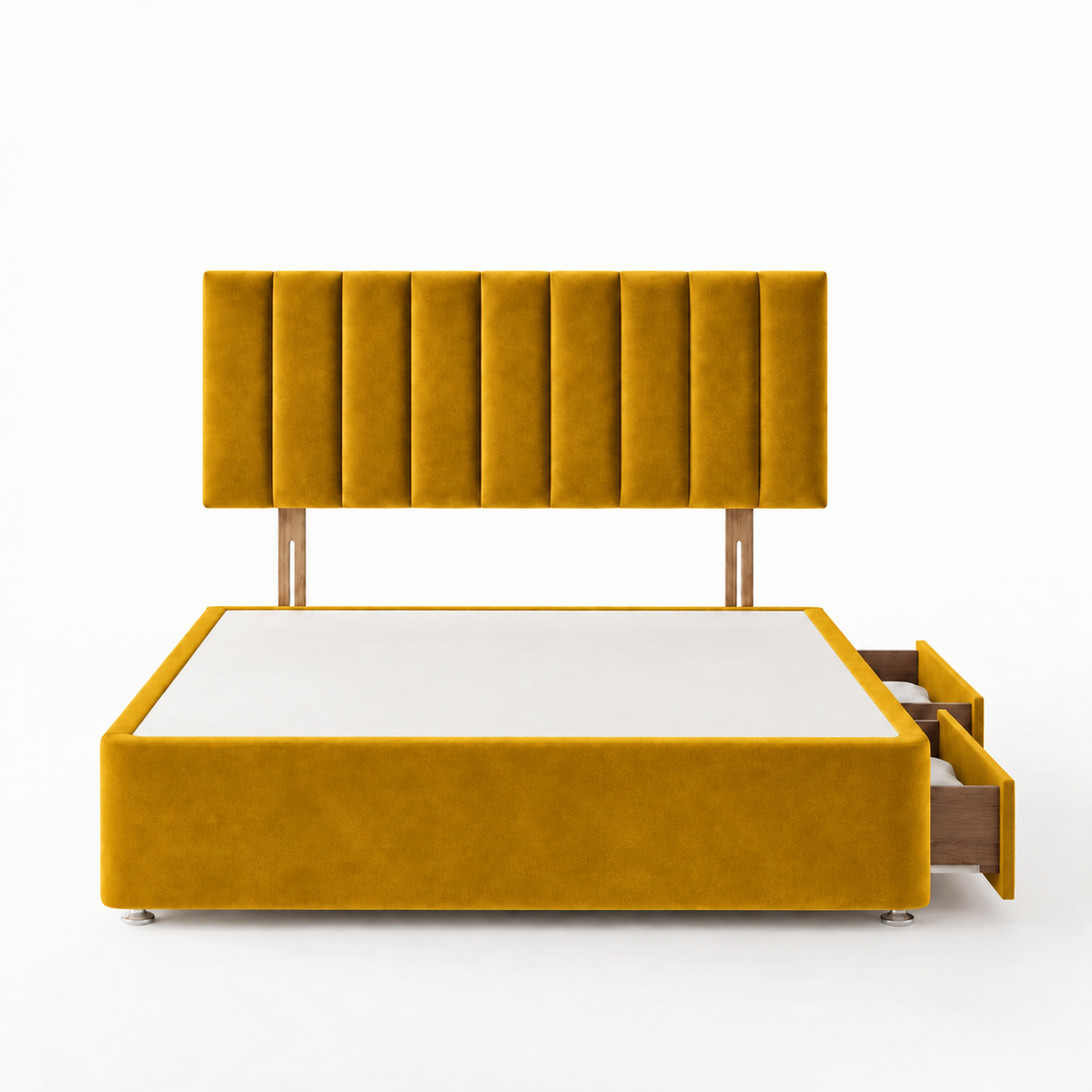 Portland Plush Velvet Divan Bed, Headboard