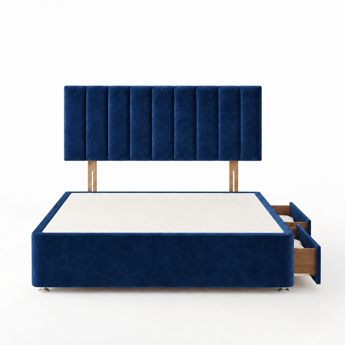 Portland Plush Velvet Divan Bed, Headboard